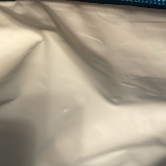 Morgan Home- Travel/makeup bag, blue colored w/white lettering & strap - Picture 10 of 13